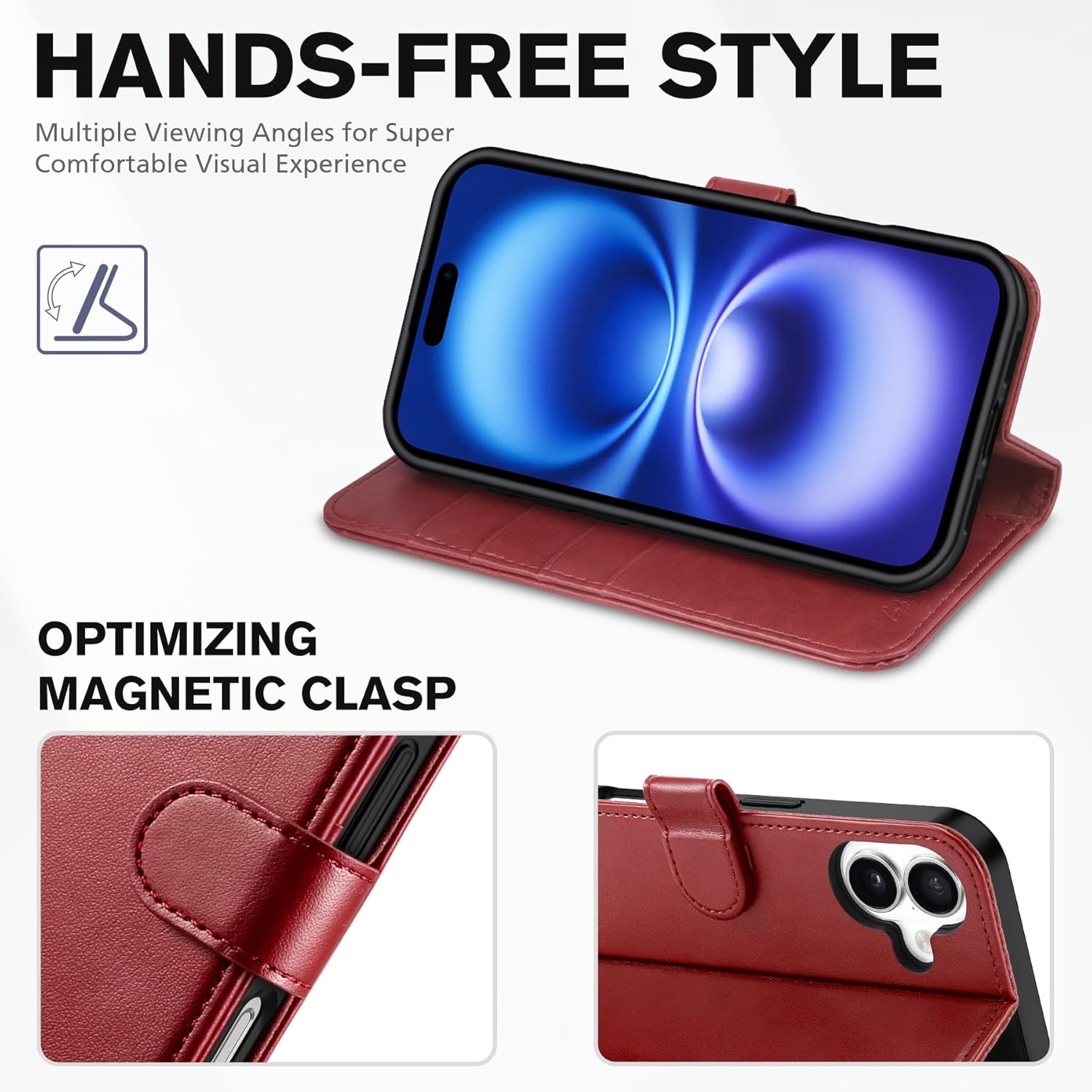 TUCCH Leather Wallet iPhone 16 Case / aussiezgoodshub.com