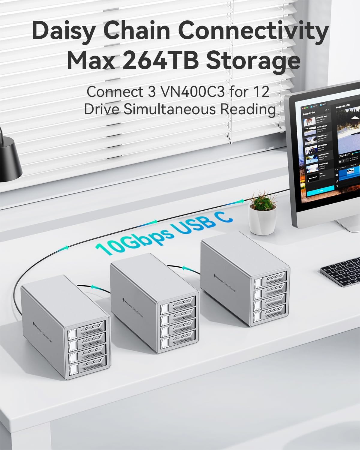 Yottamaster VN400C3 4-Bay USB-C Hard Drive Enclosure