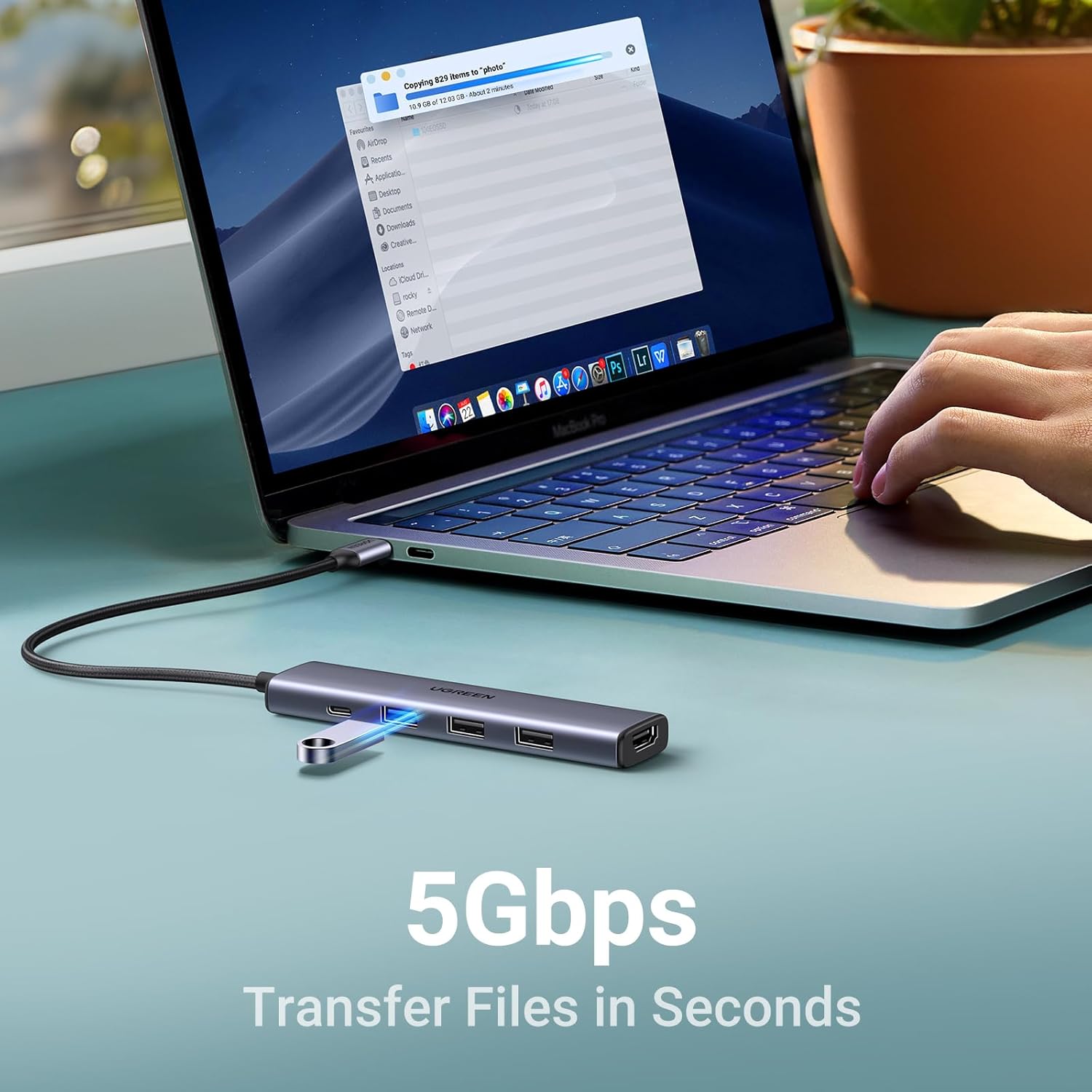 UGREEN Revodok 105 USB C Hub 5 in 1 Multiport Adapter 4K HDMI, 100W Power Delivery, 3 USB A Data Ports, Type C Dongle for PC, Laptop, MacBook Air, iMac, iPad, iPhone 16/15 Pro Max, Galaxy S24