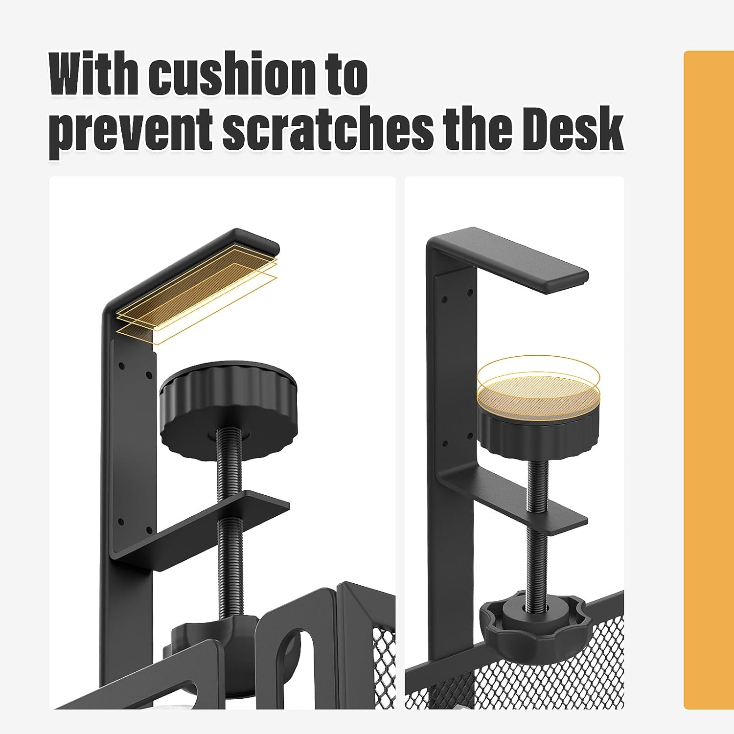 Under Desk Cable Management Tray — No Drill (Black)