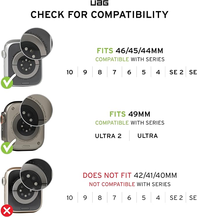 Urban Armor Gear Active Strap for Apple Watch 42mm / 44mm / 45mm [Watch SE, Series 8/7/6/5/4/3/2/1, Nylon Replacement]
