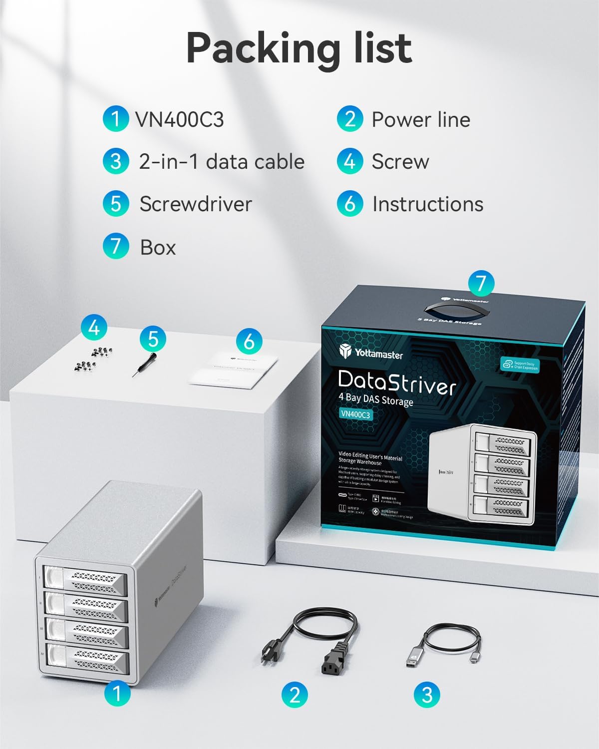 Yottamaster VN400C3 4-Bay USB-C Hard Drive Enclosure