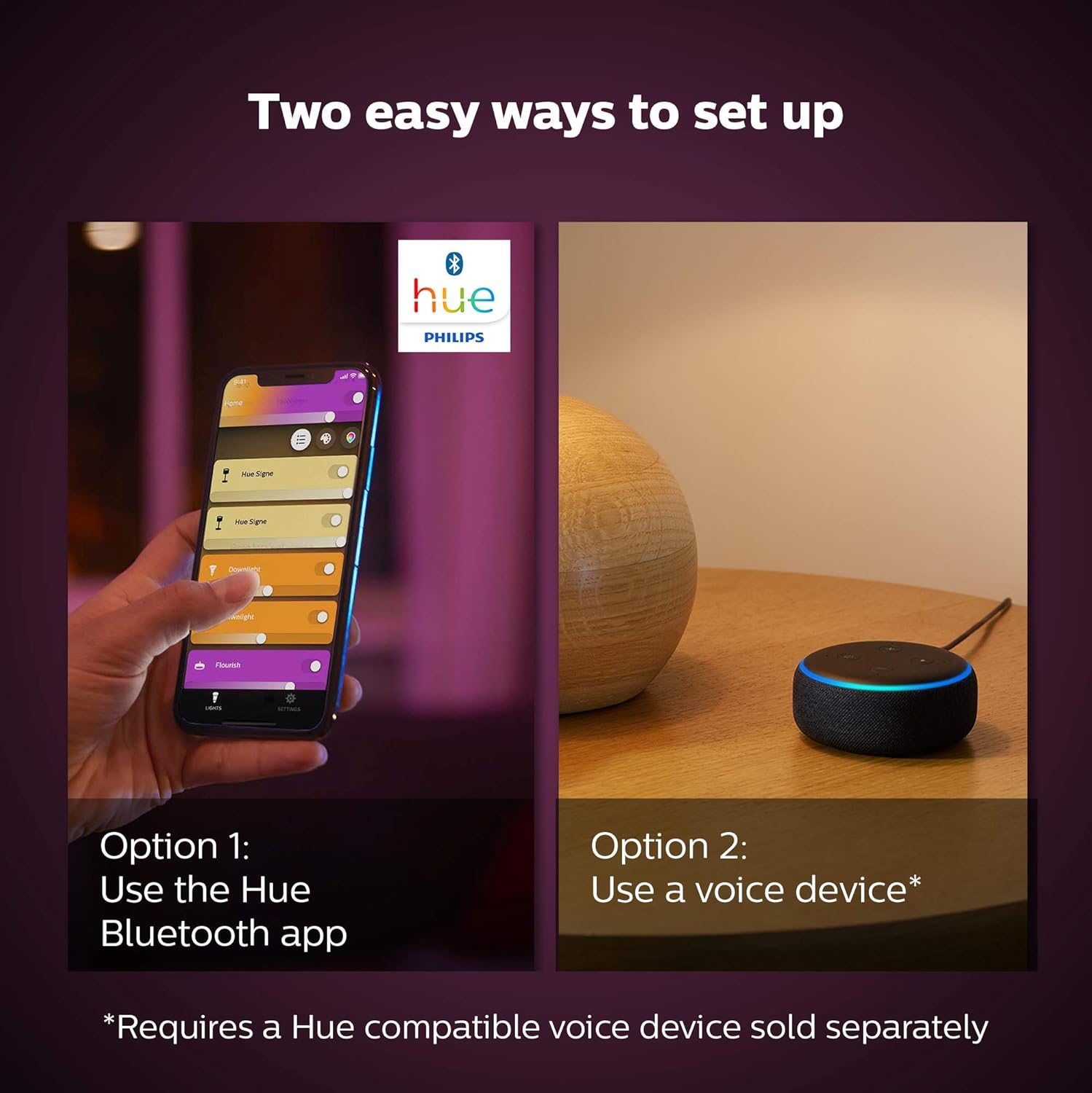 Philips Hue LightStrip Plus Dimmable LED Smart Light - Two Metre Base Kit (Compatible with Bluetooth, Amazon Alexa, Apple HomeKit, and Google Assistant), White and Colour HUESTRIPBT