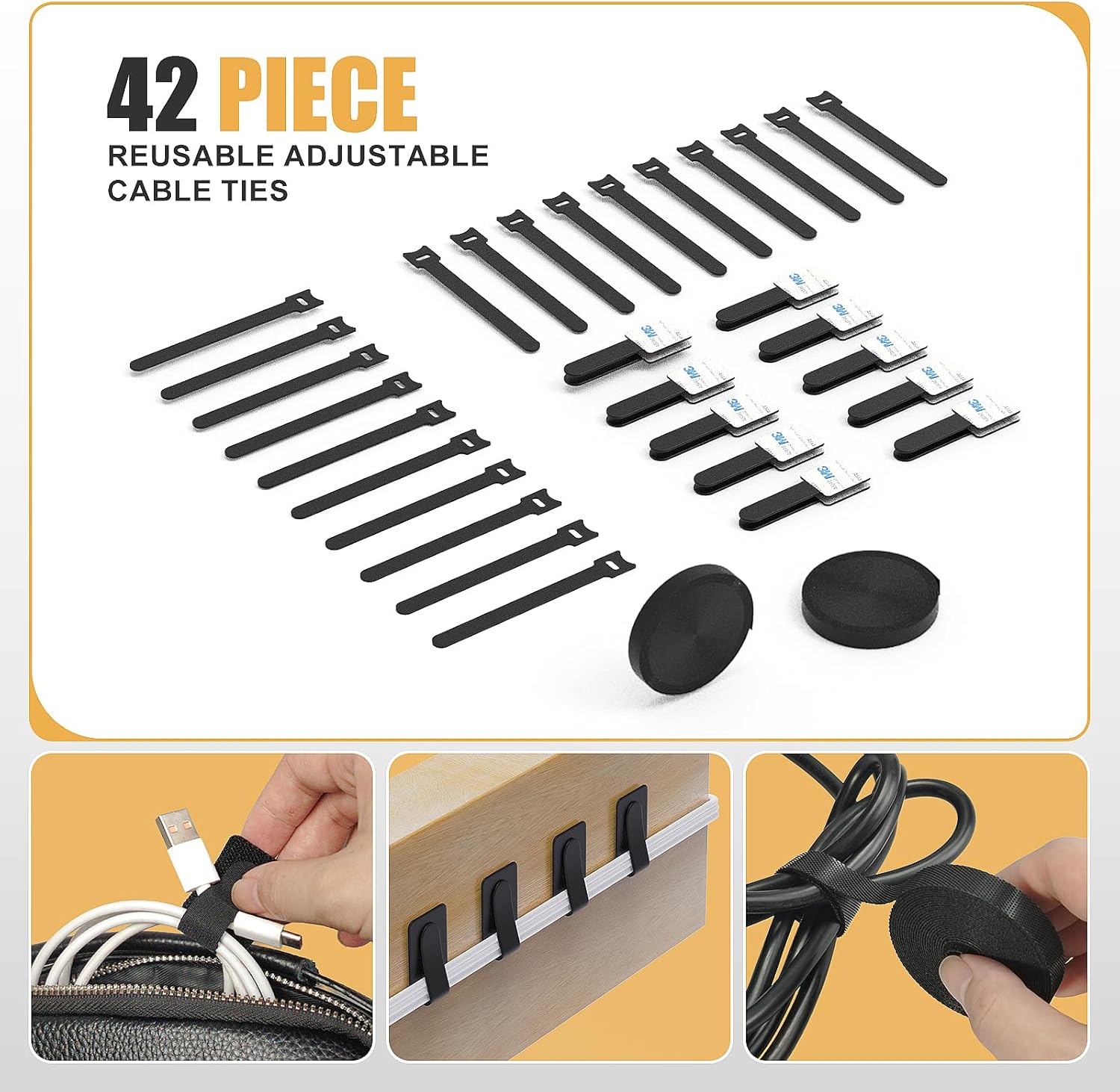 367-Piece Cable Management Kit — Desk, TV & Computer Organizer