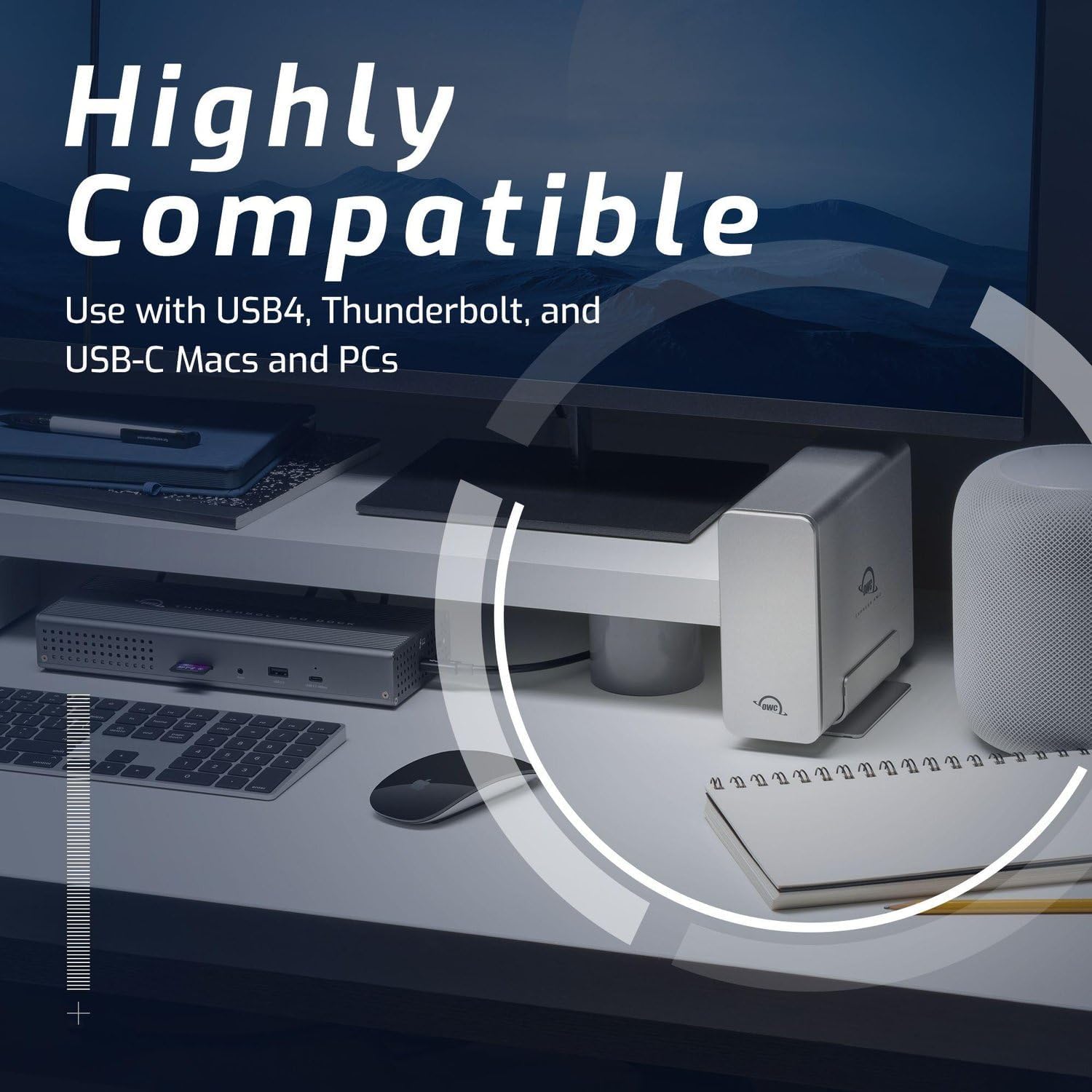OWC Express 4M2 USB4 NVMe Enclosure – 4-Bay M.2 SSD, RAID, Up to 3200MB/s