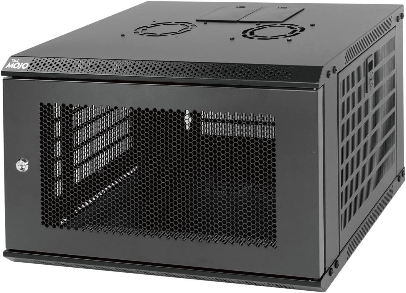 Tecmojo 6RU Wall Mount Network Cabinet – 450mm Deep, Lockable Mesh Door, 50kg Load - Black