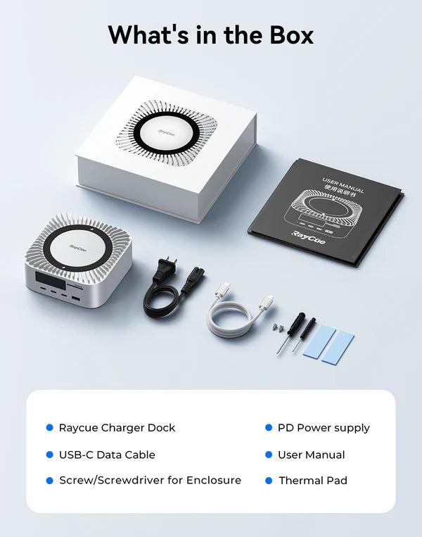 RayCue All-in-One Charger Dock for Mac Mini M4 (US Plug)-10