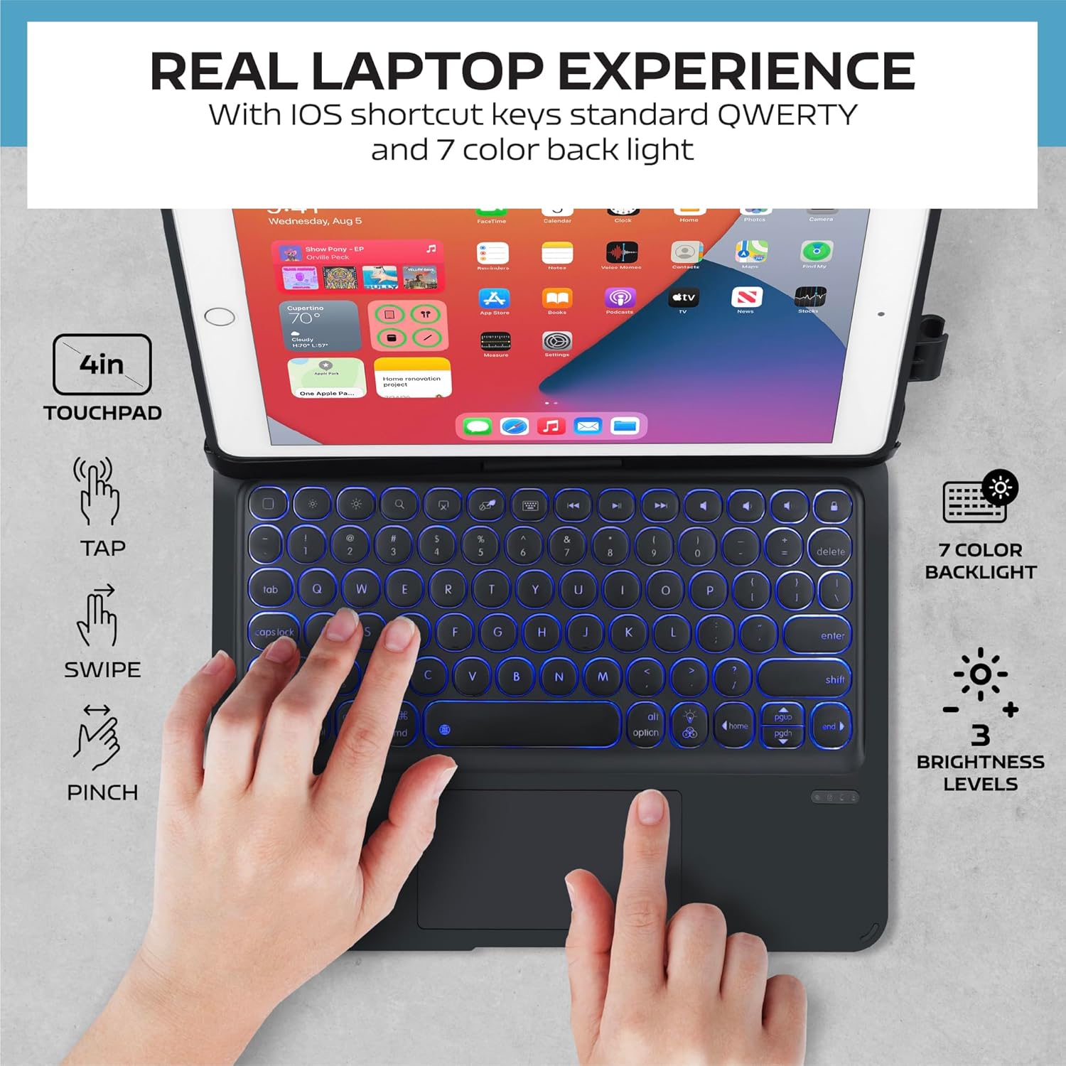 360° Keyboard Case with Touchpad for iPad 10.2” / 10.5” (7th / 8th / 9th Gen) Aussiez Goods Hub