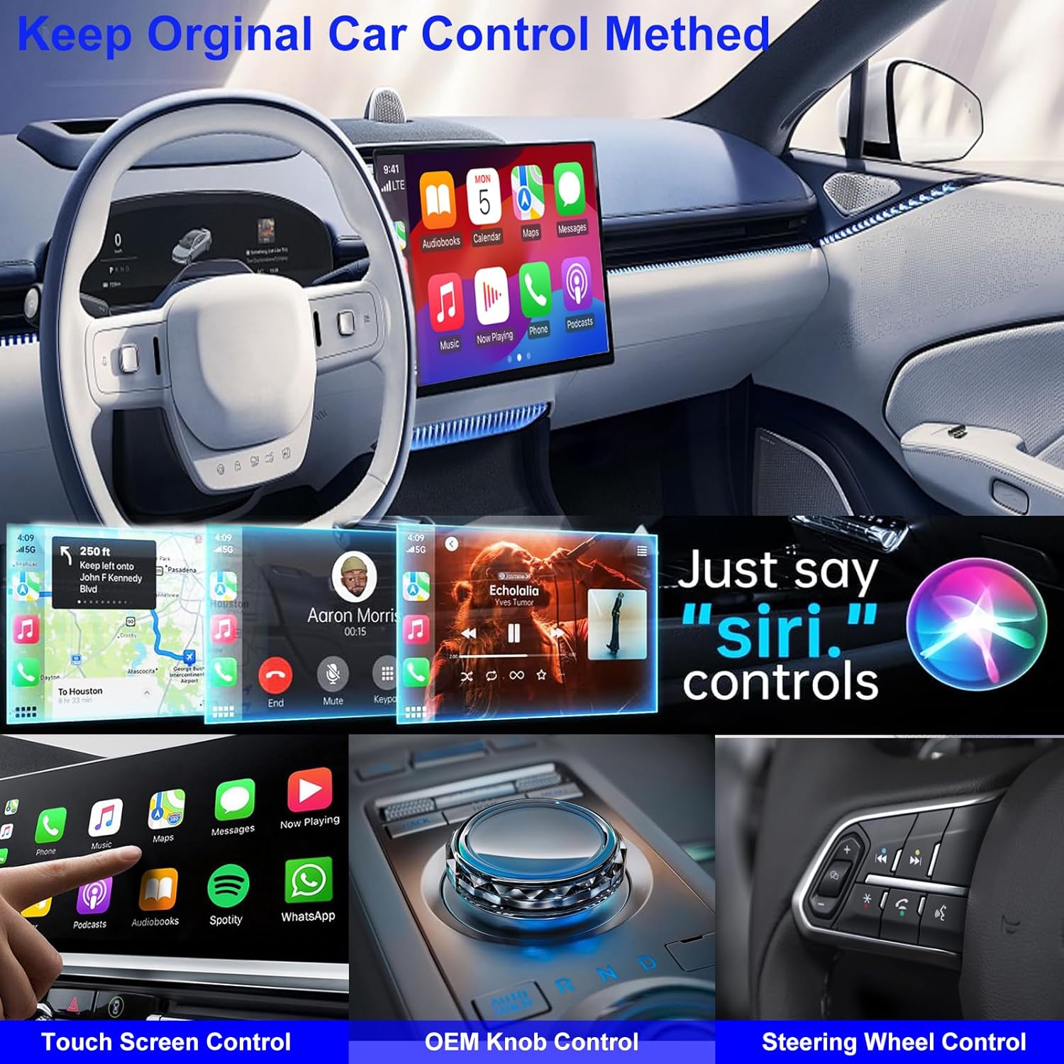 Wireless Carplay Adapter,Wireless Apple Carplay Dongle Adapter,Car Apple Carplay Bluetooth Adapter,Plug & Play 5GHz WiFi Online Update,Low Latency,Easy to Install,Support Newest iOS 16