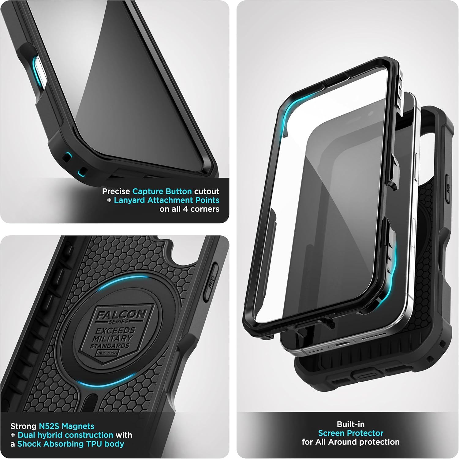 Encased Full-Body Protection for iPhone 16 Phone Case with Built-in Screen Protector / aussiezgoodshub.com
