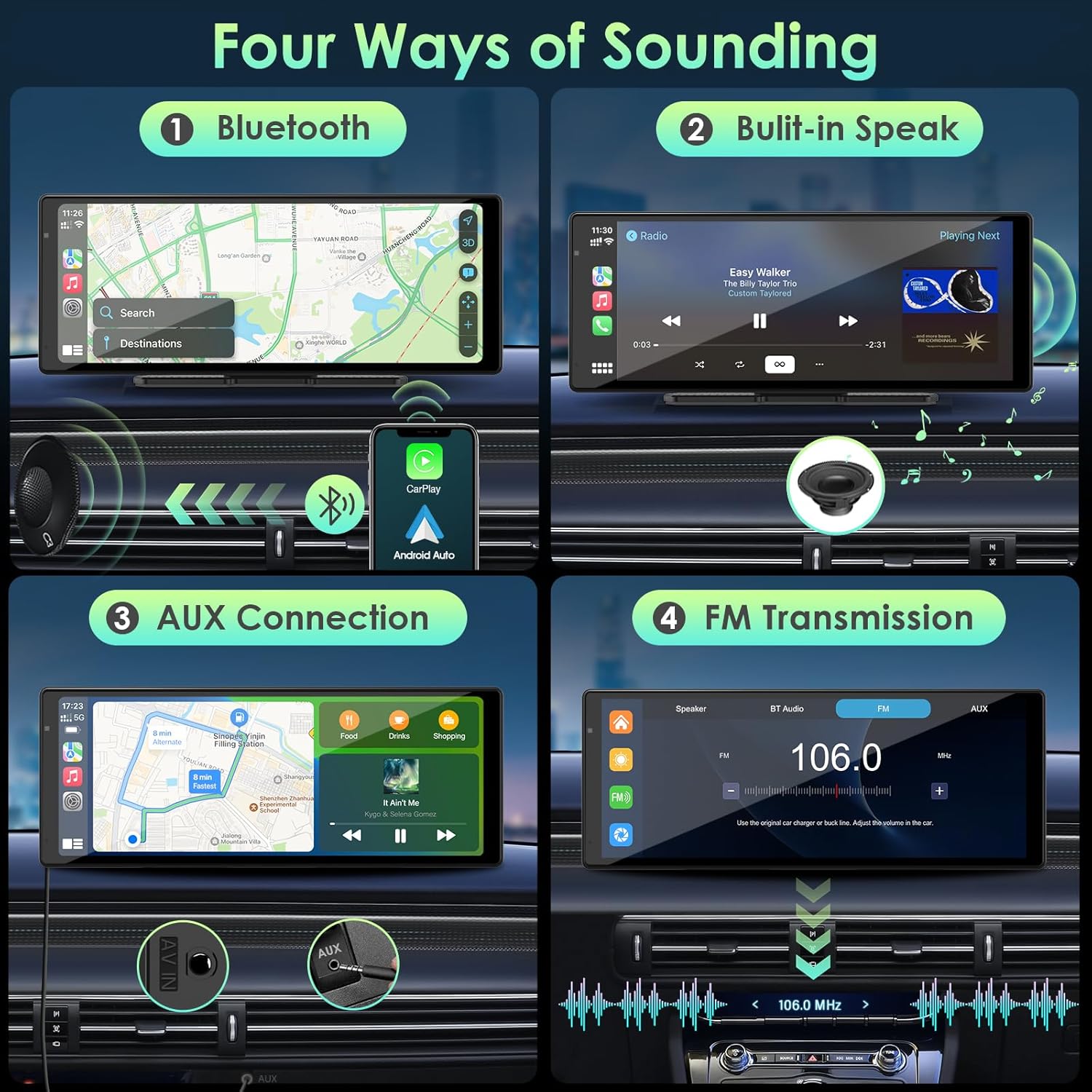 APHQUA Wireless Apple Carplay &Android Auto,9.3'' Carplay Screen,Apple Car Play with Lifting 2.5K Dash Cam,1080P Backup Camera,Drive Mate Carplay Box withSiri/FM/Bluetooth for All Car Models