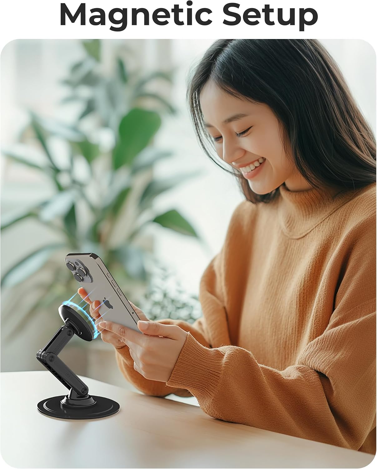 COOPER Mag360 Magnetic Phone Stand — Stealth Black (with 2 Metal Rings)