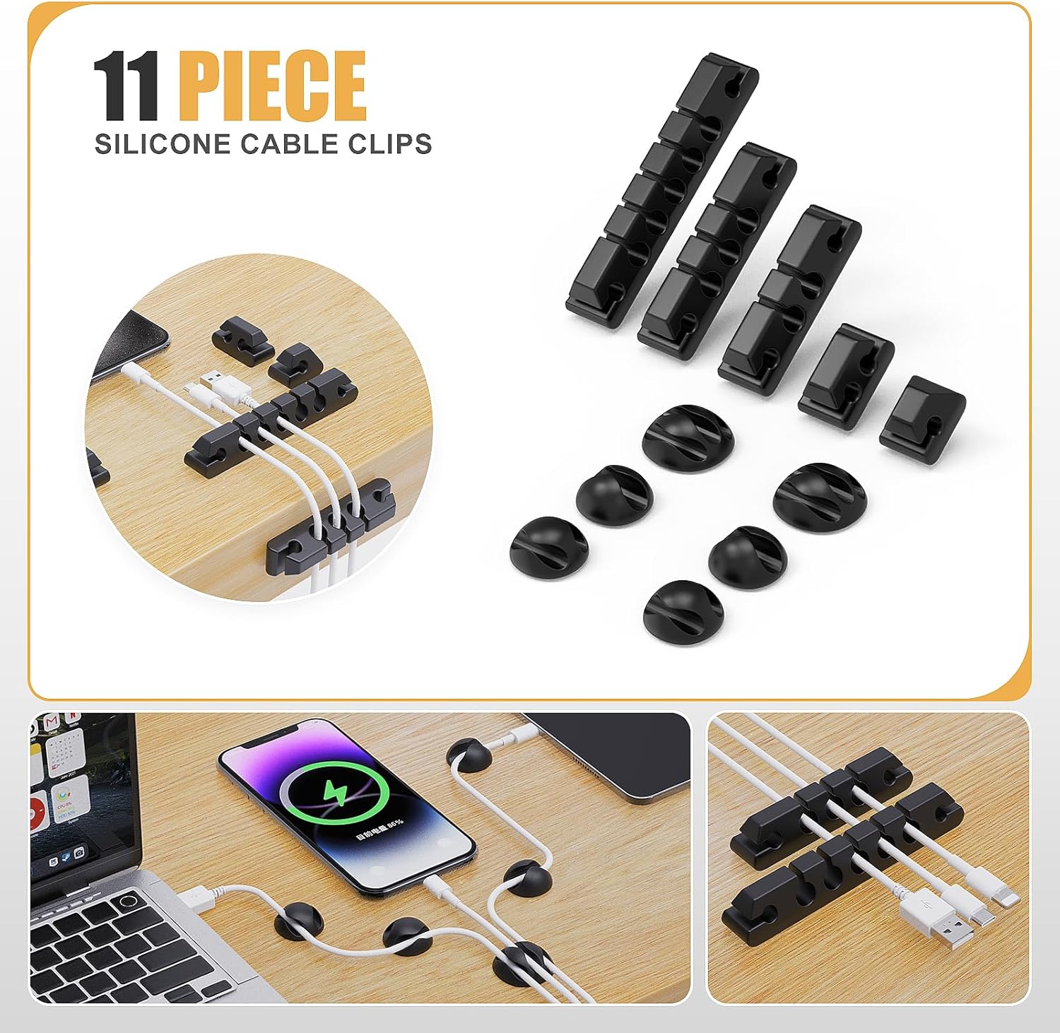 367-Piece Cable Management Kit — Desk, TV & Computer Organizer