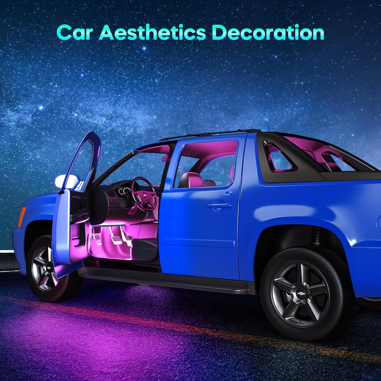 Winzwon Car LED Strip Lights, Car Accessories for Women Men, Gifts for Men Him, Led Lights for Car Decor, APP Control Inside with USB Port, Music Sync Color Change Lights for Jeep Truck, 12V