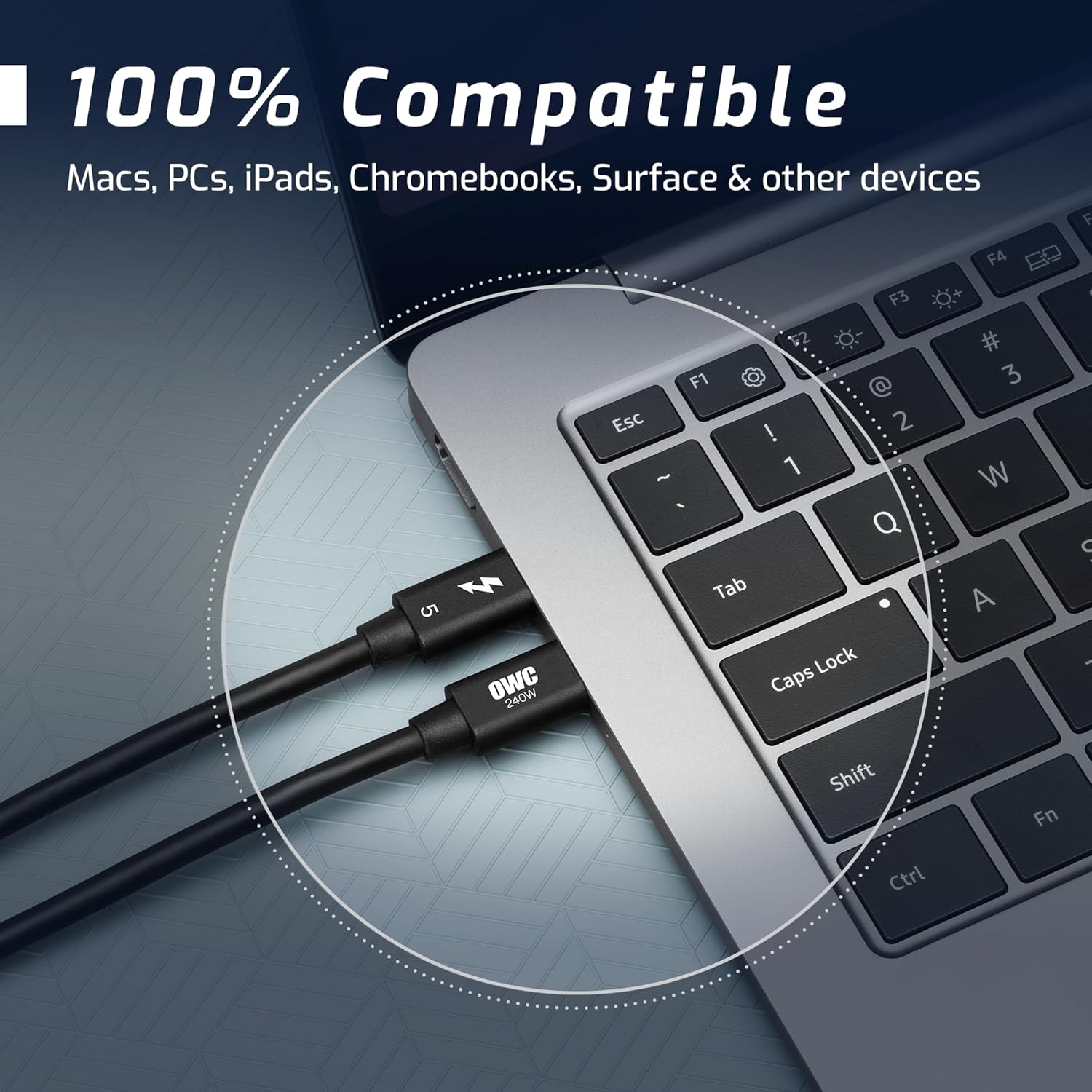 OWC Thunderbolt 5 / USB-C Cable – High-Speed Data & 240W Charging