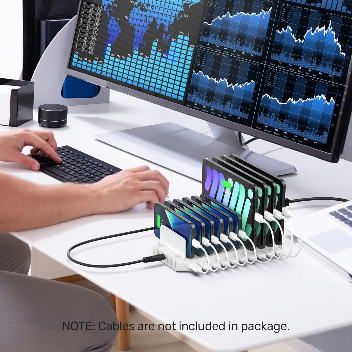 Unitek 96W 10-Port USB Charging Dock Hub-5