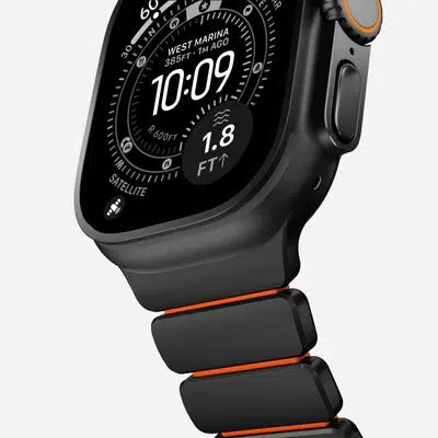 NOMAD Stratos Band – Ultra Orange (FKM + Titanium Hardware, Black Finish)