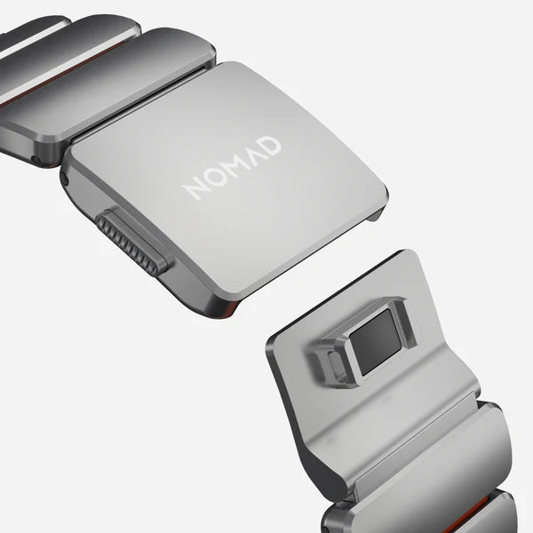 NOMAD Stratos Band – Ultra Orange (FKM + Titanium Hardware, Silver Finish)