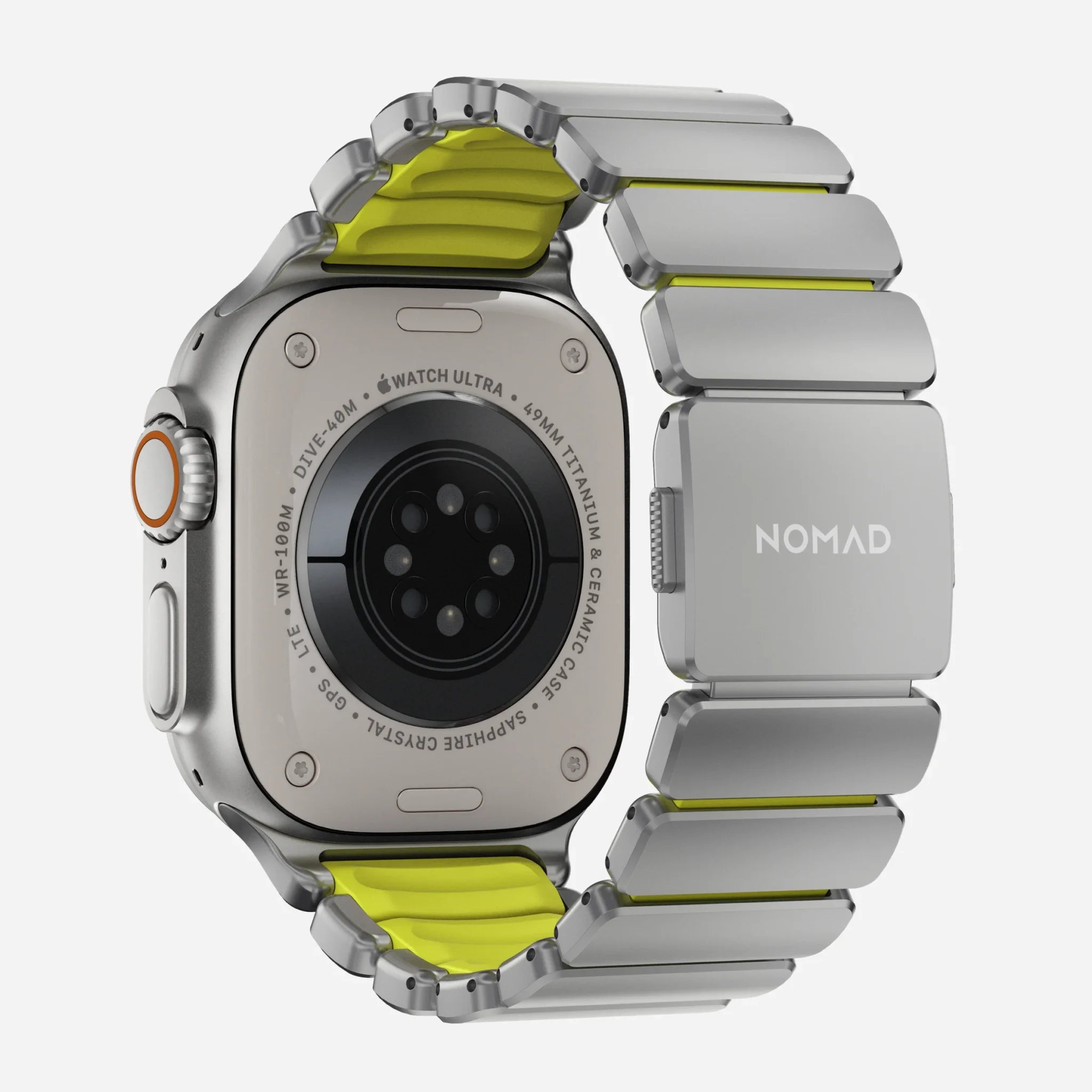 NOMAD Stratos Band – Volt (FKM + Titanium Hardware, Silver Finish)