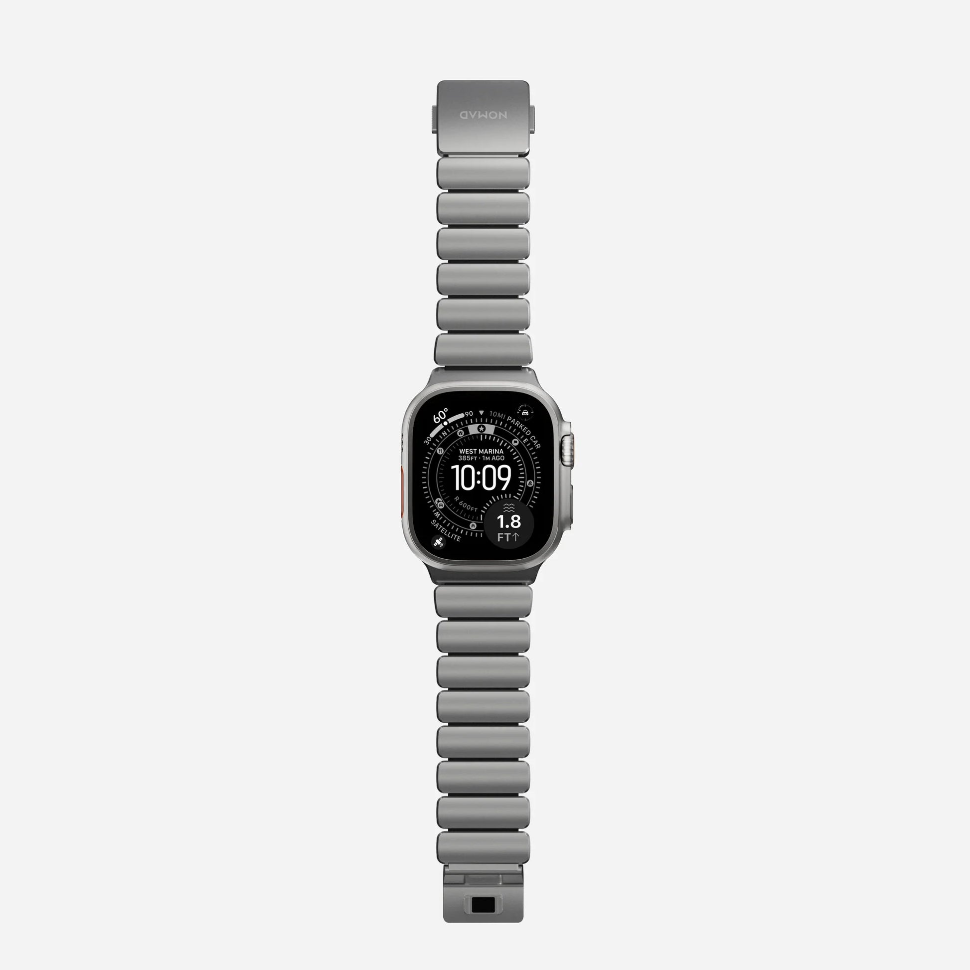 NOMAD Stratos Band – Black (FKM + Titanium Hardware, Silver Finish)