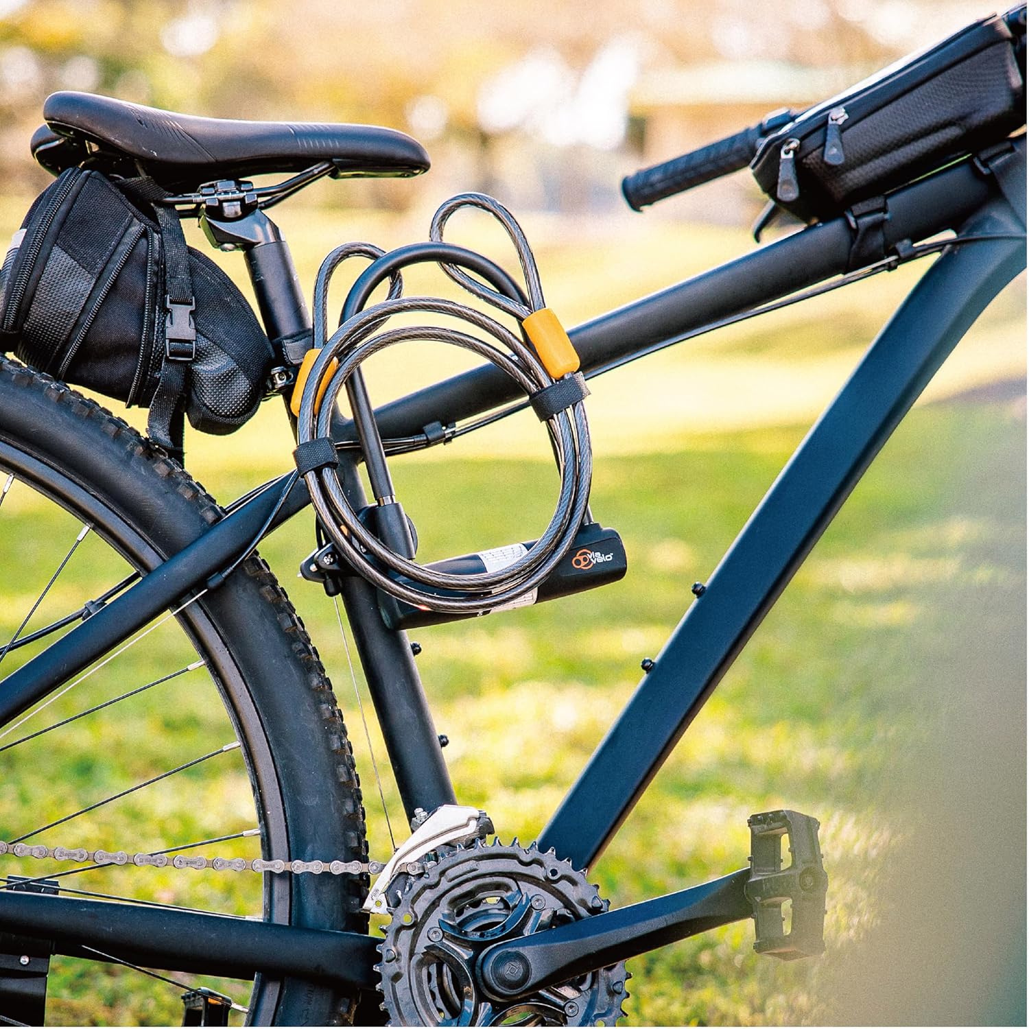 Bike U Lock with Cable - Via Velo Heavy Duty Bicycle U-Lock,14mm Shackle and 10mm x1.8m Cable with Mounting Bracket for Road Bike Mountain Bike Electric Bike Folding Bike, Great Bike Safety Tool