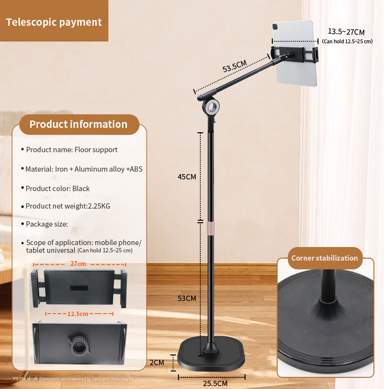 Blive Lazy Stand Tablet Holder With 720° Rotation — Heavy Duty Adjustable Floor Stand for Phone & Tablet