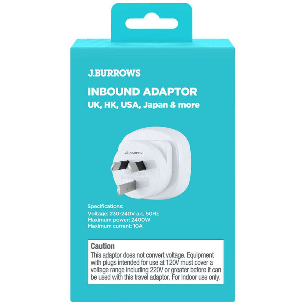 J.Burrows Inbound Travel Adaptor to Australia & New Zealand J.Burrows