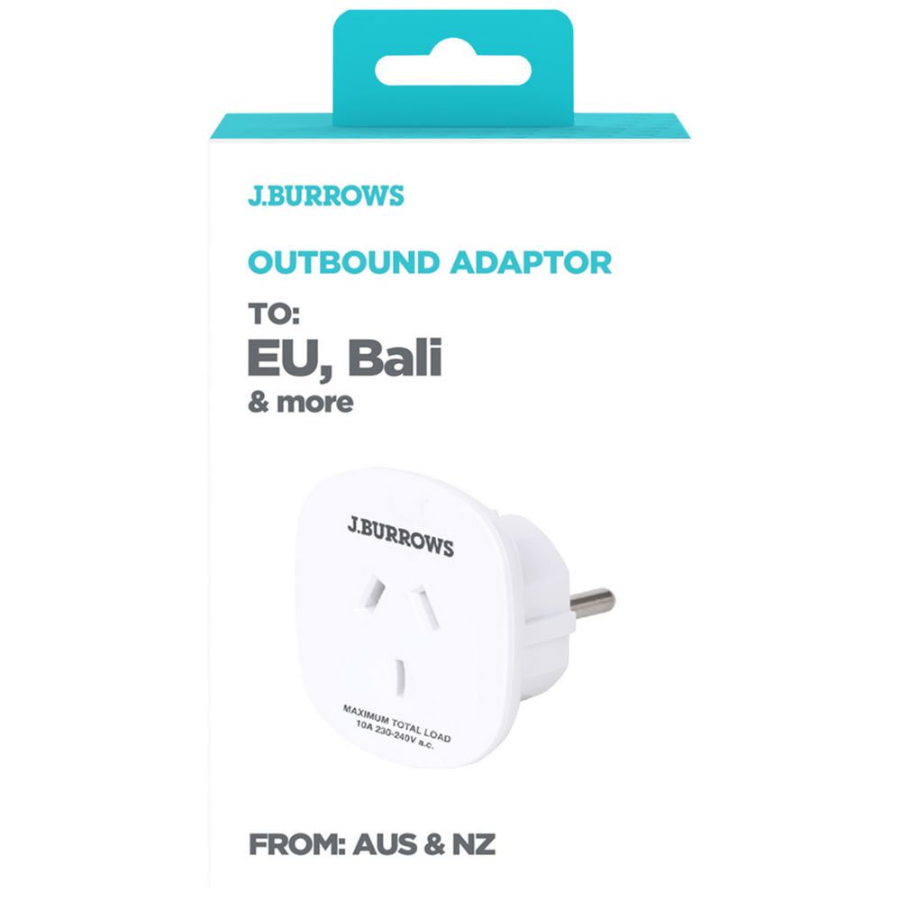 J.Burrows Outbound Travel Adaptor Europe, Bali & More J.Burrows