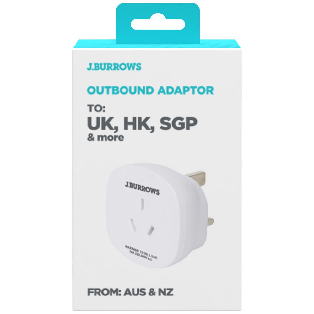 J.Burrows Outbound Travel Adaptor UK, Hong Kong & More J.Burrows