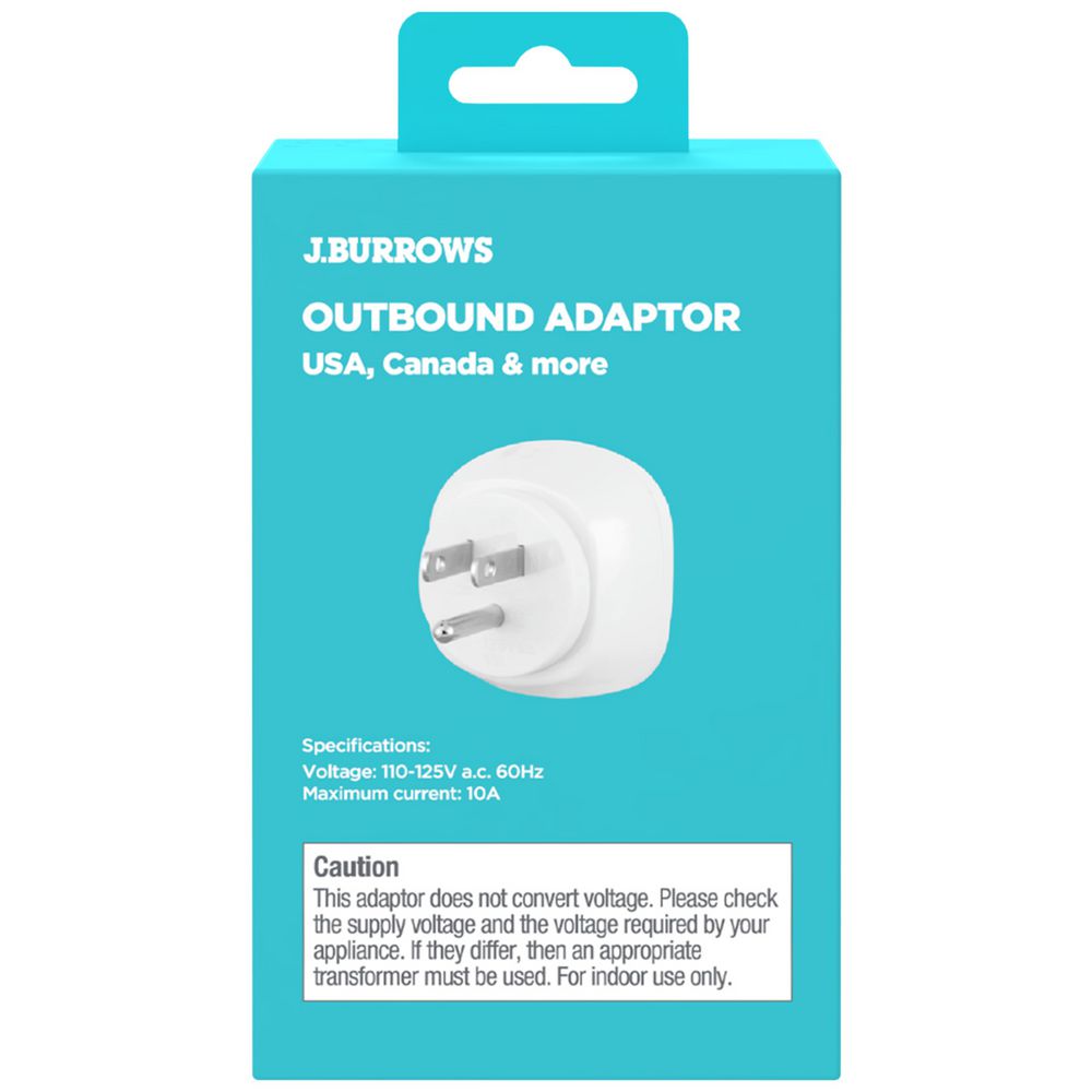 J.Burrows Outbound Travel Adaptor USA, Canada & More J.Burrows