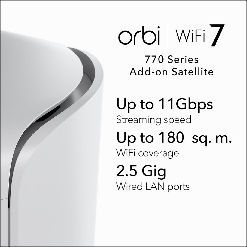 NETGEAR Orbi 770 BE11000 Tri-Band Mesh Wi-Fi 7 System (3 Pack)