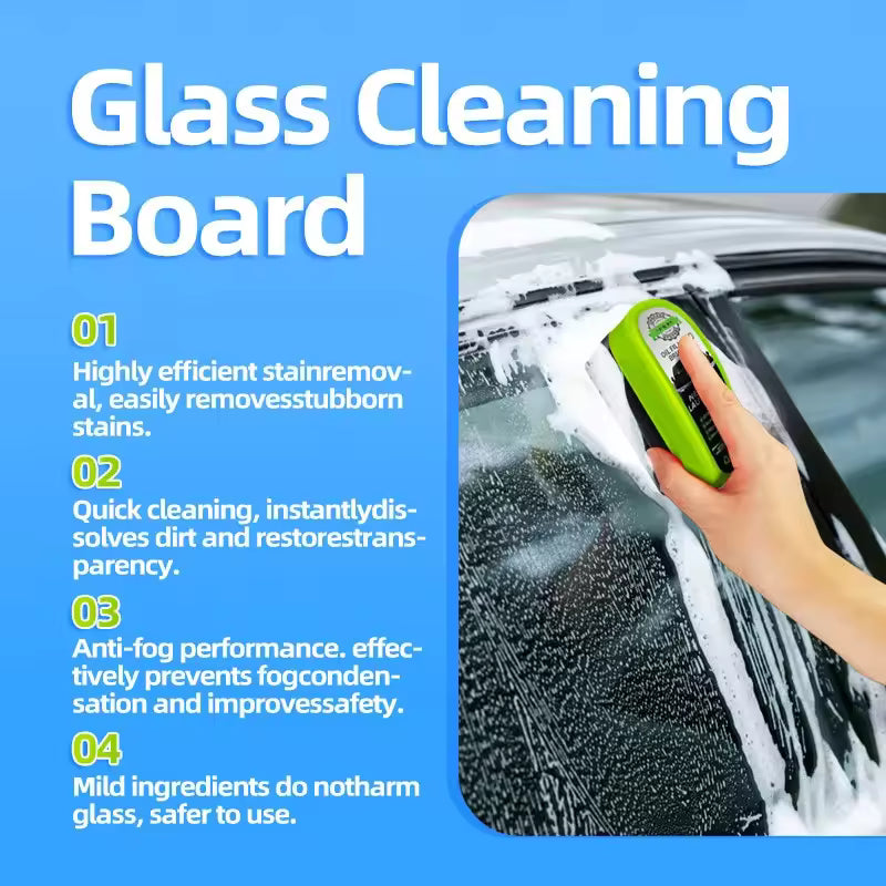 Automotive Car Glass Oil Film Remover — Windshield Cleaning Sponge Brush with Oil Film Eraser (150ml)
