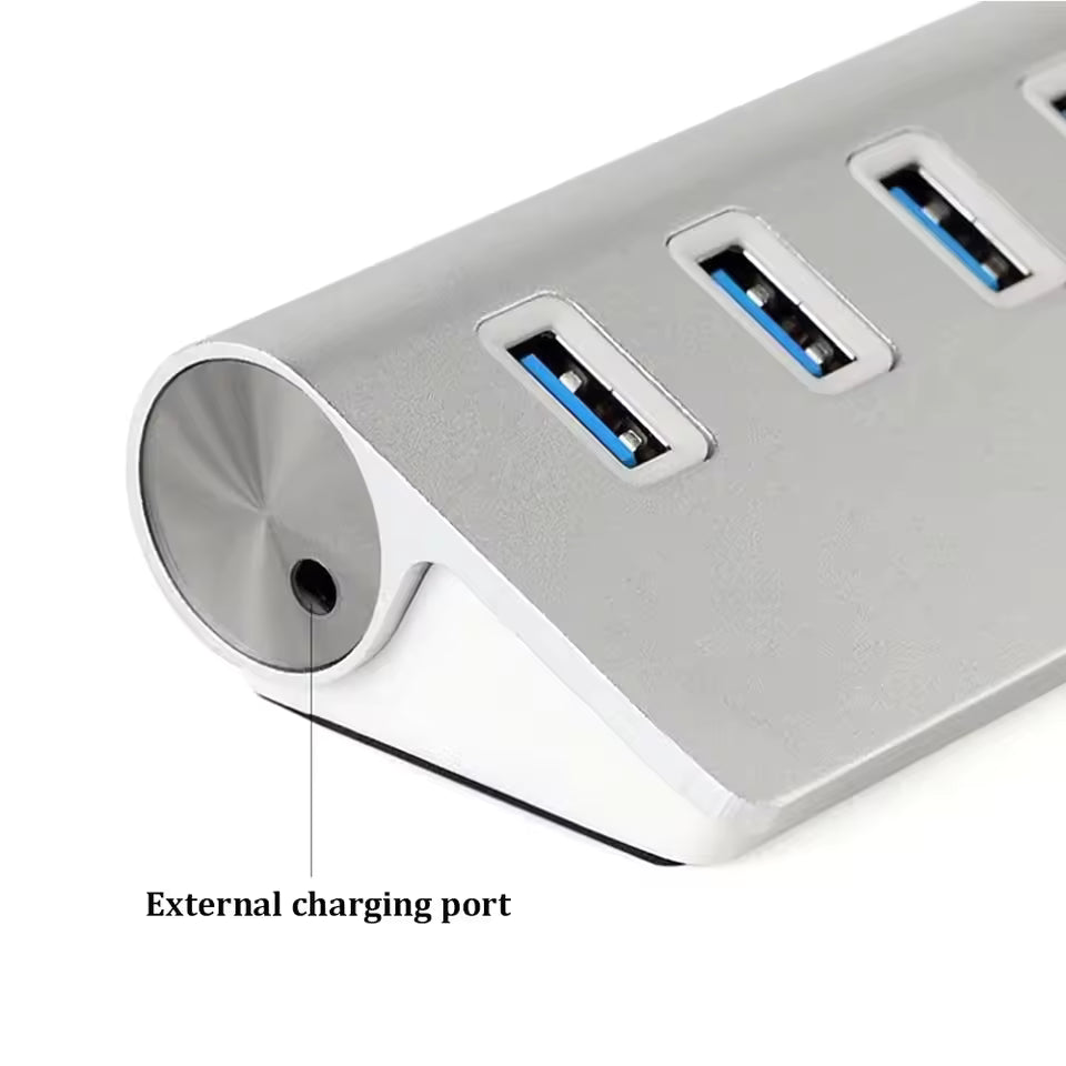 5Gbps High Speed USB 3.0 Hub 4/7-Port Aluminum Docking Station Splitter for Laptop & PC