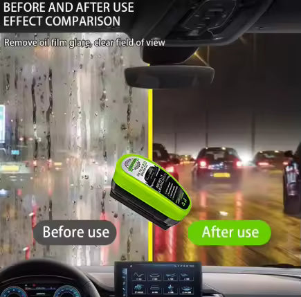 Automotive Car Glass Oil Film Remover — Windshield Cleaning Sponge Brush with Oil Film Eraser (150ml)