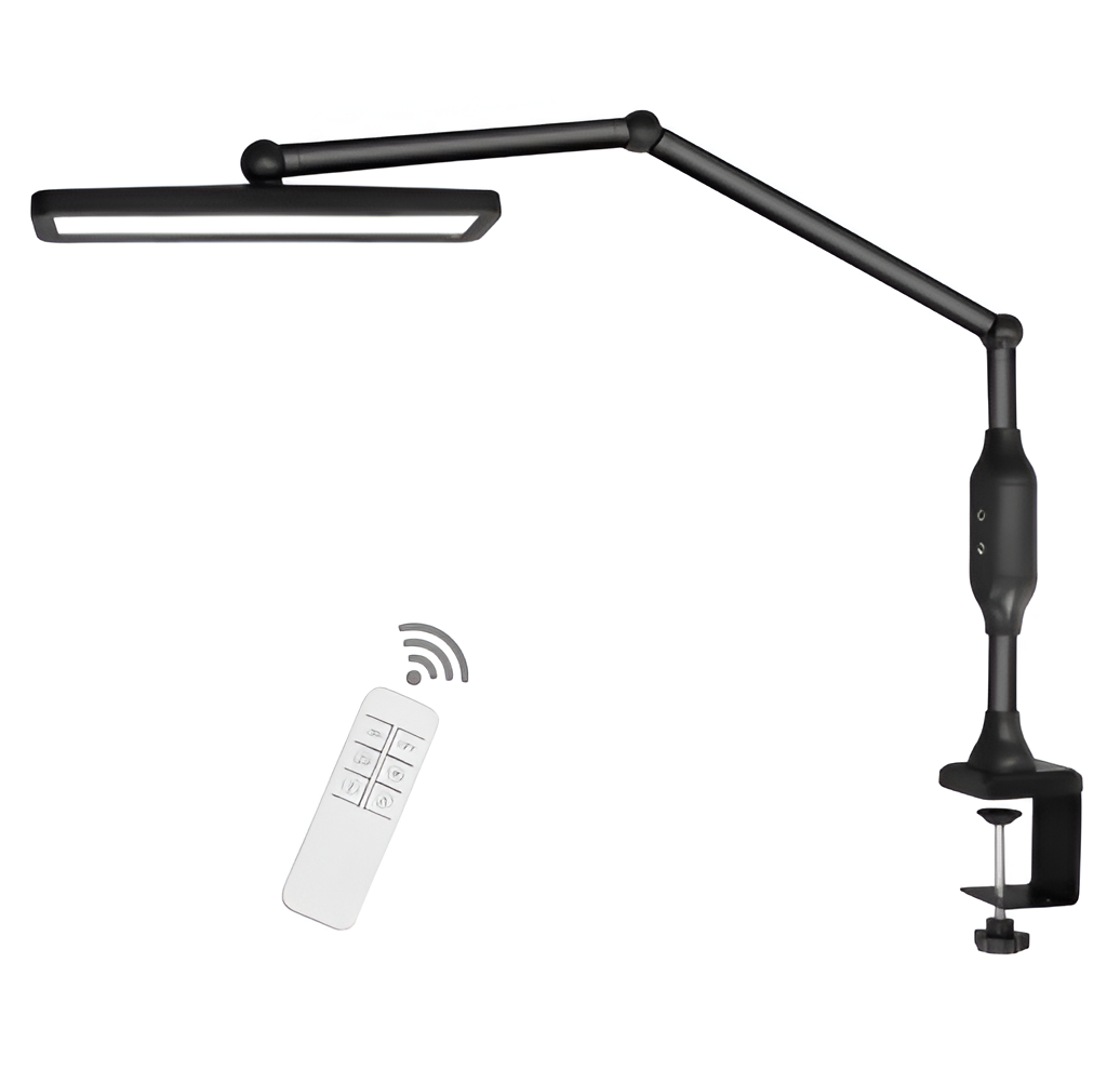 Long Arm Clip-on Lamp Adjustable Brightness Remote Control Touch Dimmer LED Table Lamp For Reading Room Business Office Work