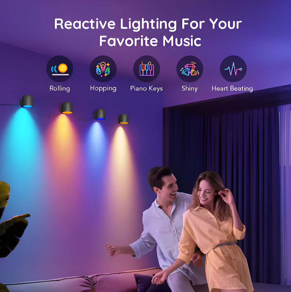WIFI Smart Night Light LED Atmosphere Light RGB Wall Light APP Voice Control Music Sync Game Room TV Bedroom Decoration