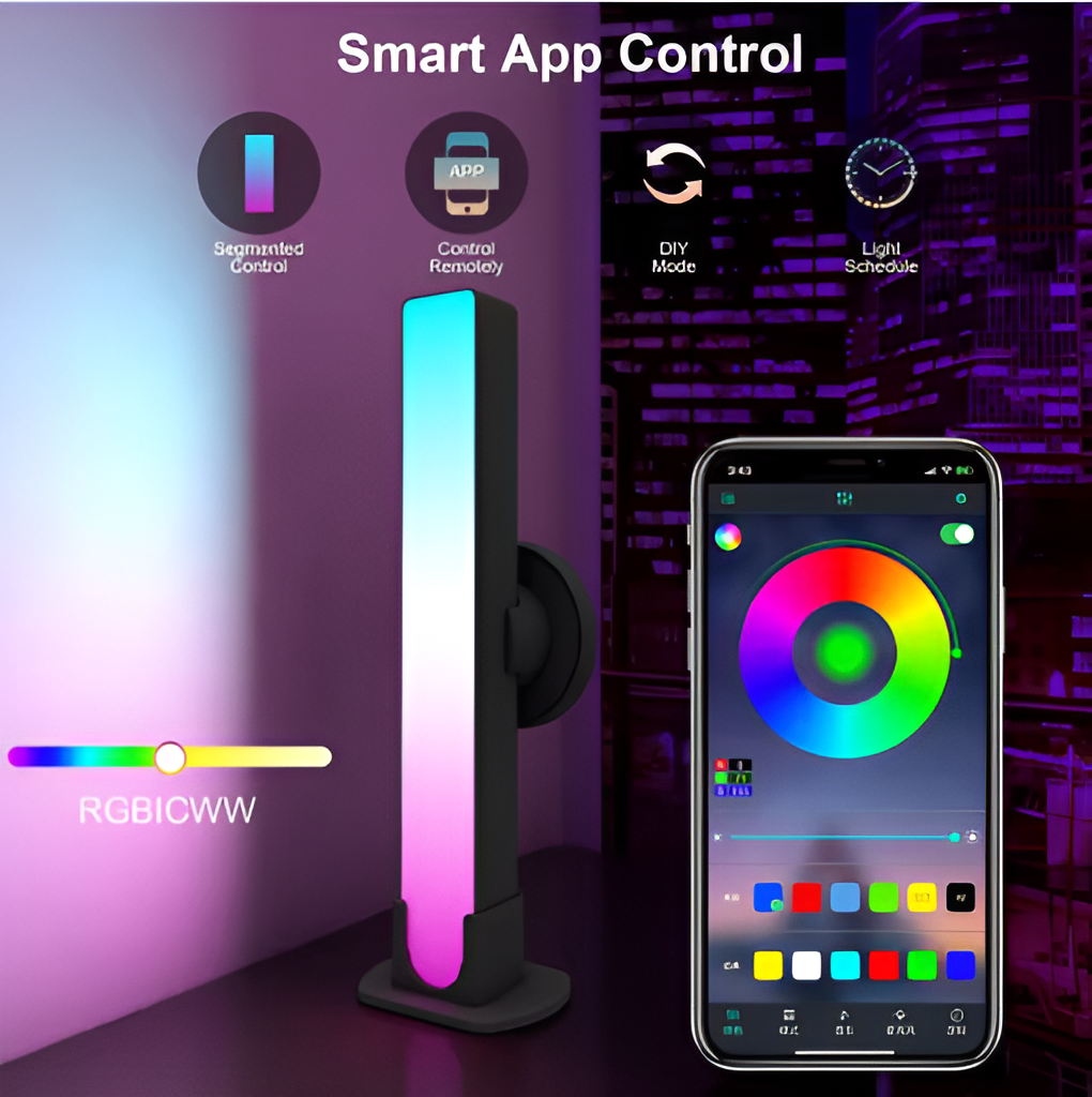 DC12V RF 24Key Computer Desktop RGB Background Atmosphere Lamp With Electric Competition Bluetooth Music Induction Pickup Light