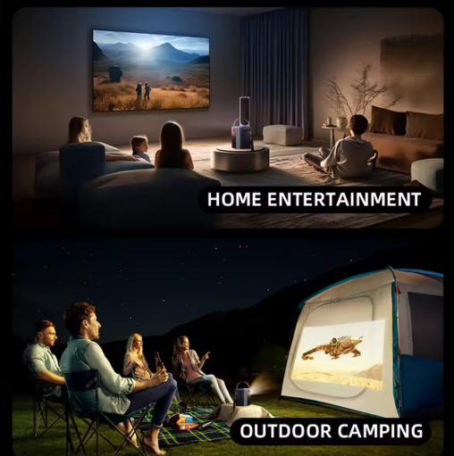 New Portable Movie Outdoor 1080P 650ANSI 4K Android11 L018 Projector With Auto Keystone Correction Focus Wifi6 BT5.2 Projector