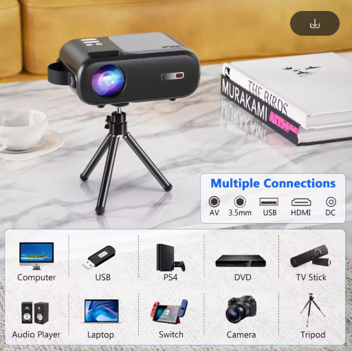 HORLAT Mini Beamer Projector Android TV 9800Lumens Full HD Portable Pocket Proyector Mini Beamer 5G Dual WiFi Home Video Theater