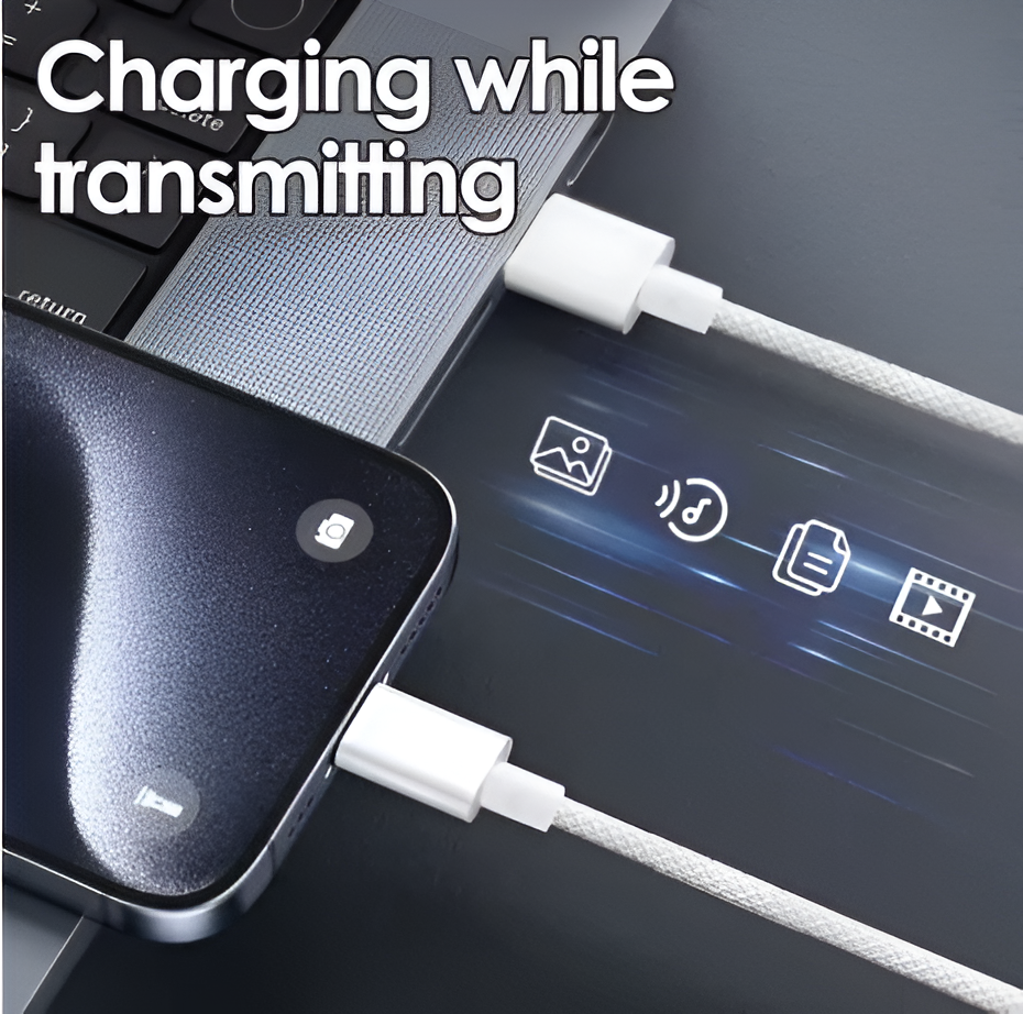 IPhone Type C Charging Cables Nylon Braid High-speed Data Wire USB C