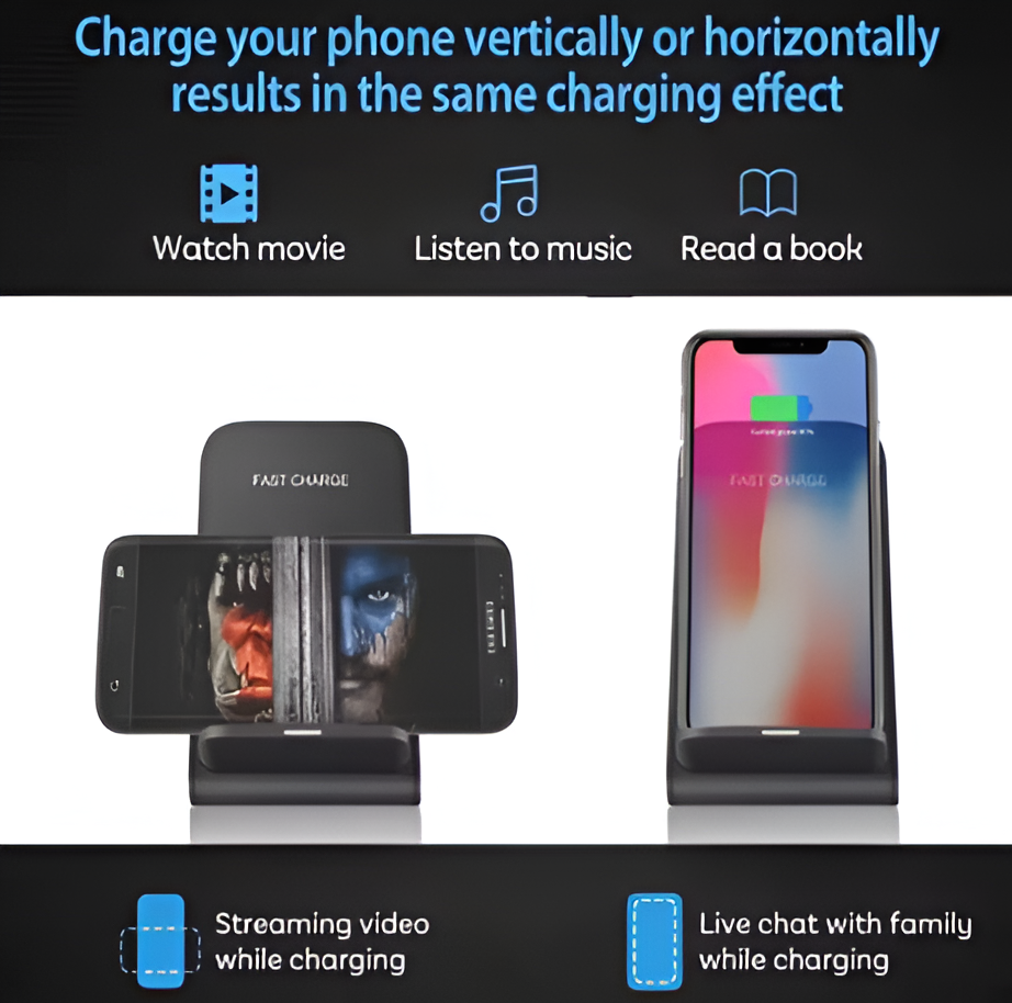 100W new Wireless Charger Stand Pad for iPhone Samsung Xiaomi Induction