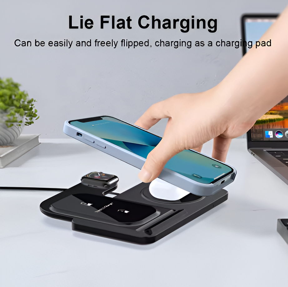Wireless Charger Foldable 3 in 1 for iPhone Wireless Charging Station for Apple Watch Stand