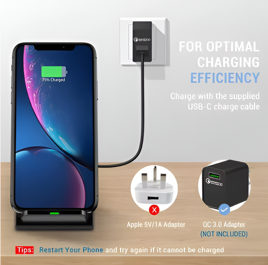 NEW 65W Fast Wireless Charger for Samsung Fast Charging Stand For iPhone Airpods