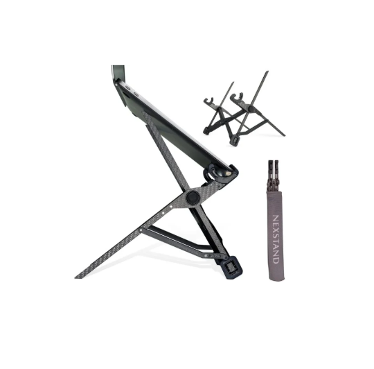 NEXSTAND K1 Laptop Stand, Carbon Fiber Foldable Portable Desktop Laptop Holder, 7 Levels Height Adjustable Ergonomic Laptop Riser