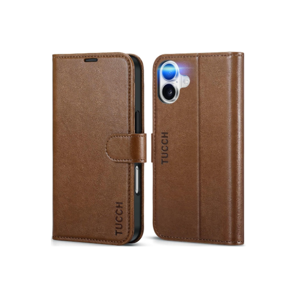TUCCH Leather Wallet iPhone 16 Case-14