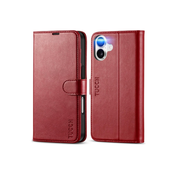 TUCCH Leather Wallet iPhone 16 Case / aussiezgoodshub.com