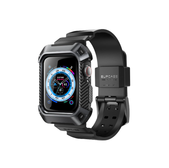SUPCASE [Unicorn Beetle Pro] Designed for Apple Watch Series 7/6/SE/5/4 [45/44mm], Rugged Protective Case with Strap Bands (Black)