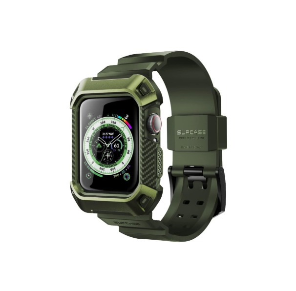 SUPCASE Designed for Apple Watch Series 7/6/SE/5/4 [45/44mm], Rugged Protective Case with Strap Bands (Black)-9