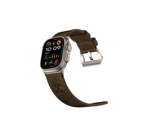VSANT Vintage Leather Compatible with Apple Watch Ultra 2 / Ultra Band 49mm 45mm 44mm Men Women, 26mm Wide Wrazy Horse Leather Strap for iWatch Ultra Series 9 8 7 6 5 4