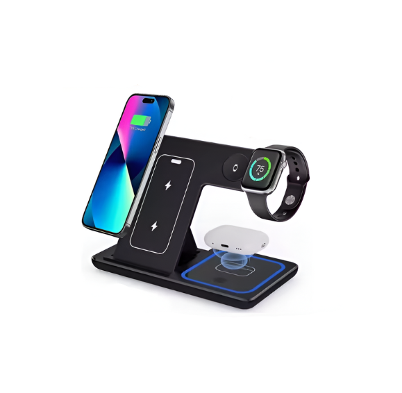 100W 3 in 1 Wireless Charger Holder For iPhone Apple Watch Airpods Foldable Fast Charging Station